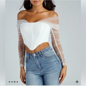 Windsor Chic Style Moment Cropped Corset Top- Small
